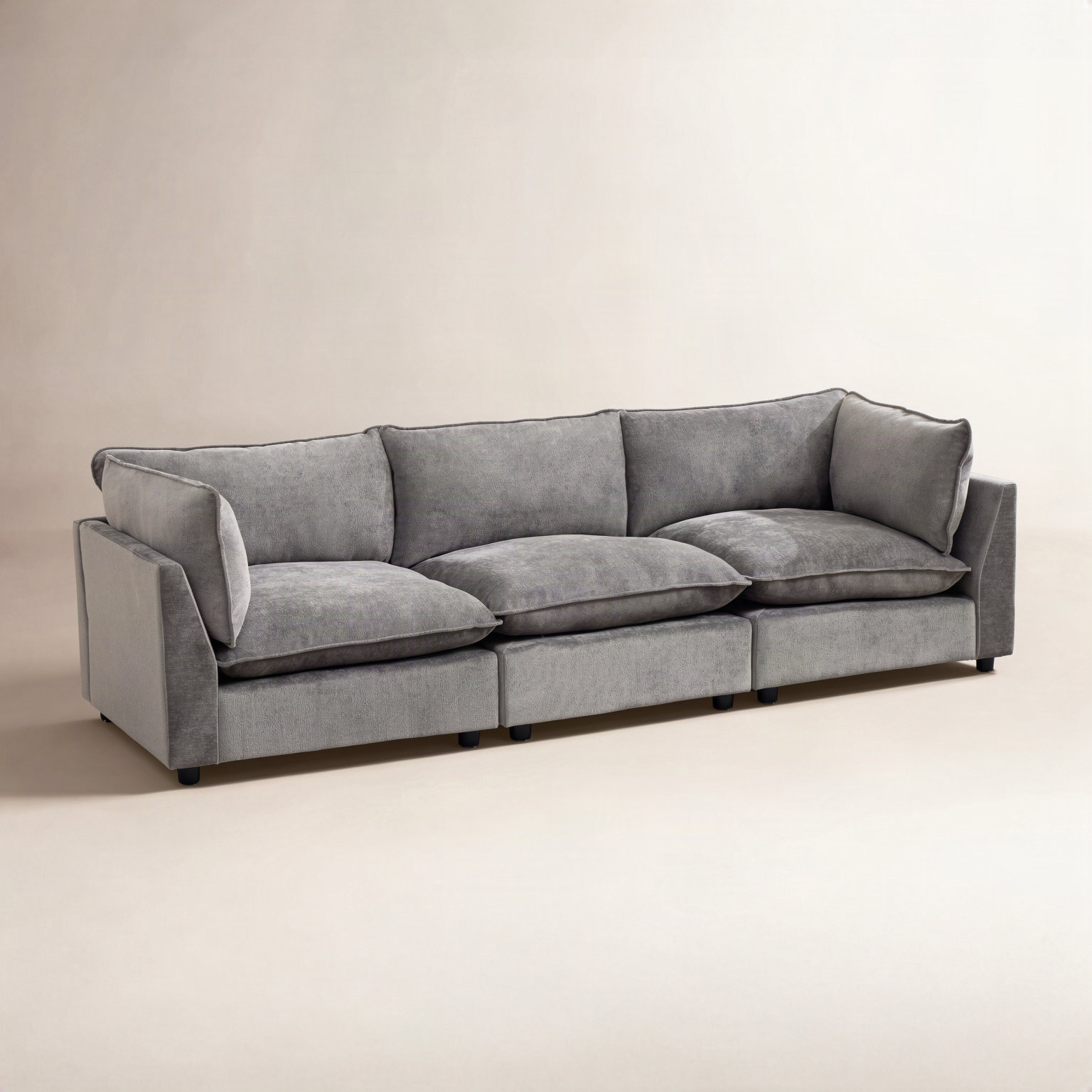 Eagan 106" Modular Sofa, Gray Chenille