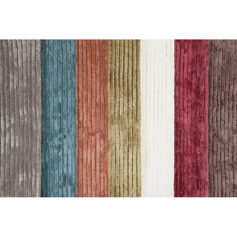 Tapis rouge touffeté à la main Angelo, Rectangle 3 pi 6 po x 5 pi 6 po