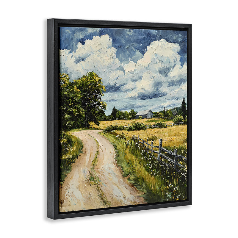 Impression sur toile avec cadre flottant noir Impasto, H 21 po x l 17 po, Cadre flottant noir de jais