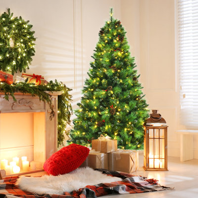 Arbre de Noël 72 po en cachemire vert 72 po avec 350 lumières DEL