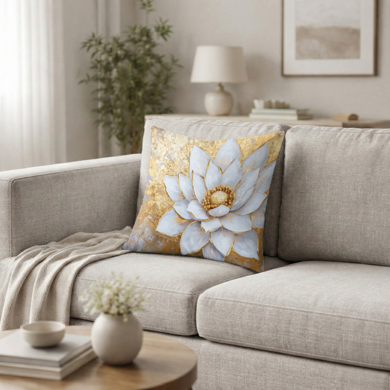 Coussin Lotus - Coussin Golden Dream, H 16 po x l 16 po