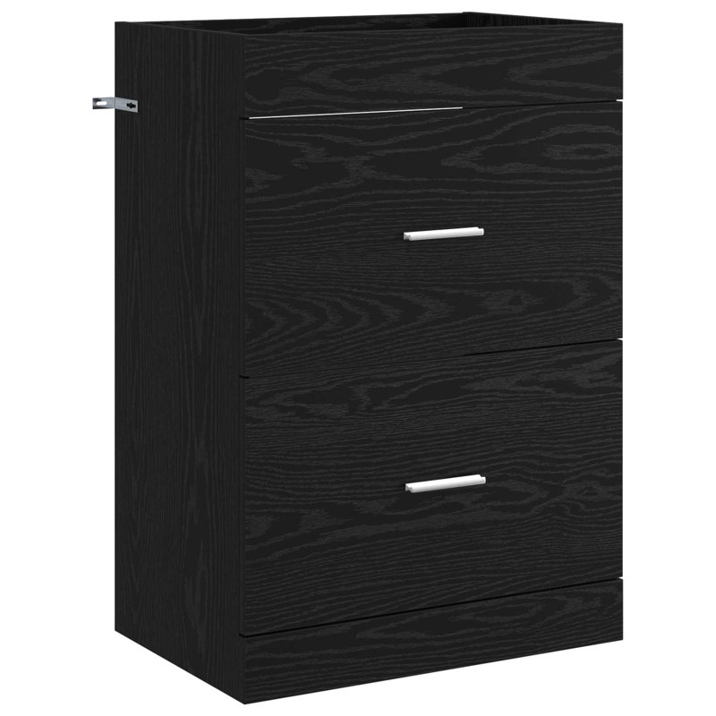56 mm Single Double Bathroom Vanity Base, Black Oak