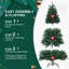 Arbre de Noël artificiel en PVC 9 pi: intégré avec fil mémoire, embouts à charnières 1910, installation facile, finition verte, parfait pour la décoration intérieure des Fêtes-342086689