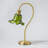 18" Flower Glass Table Lamp, Vintage Metal Night Lamp With Floral Shade