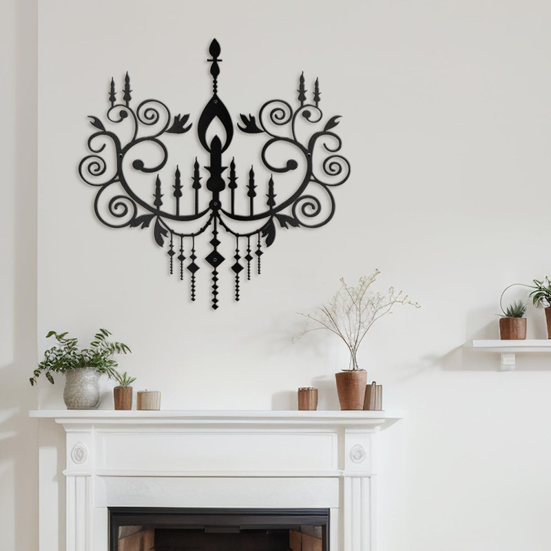 Wall Decor Metal, Black, 30" H x 30" W x 0.05" D
