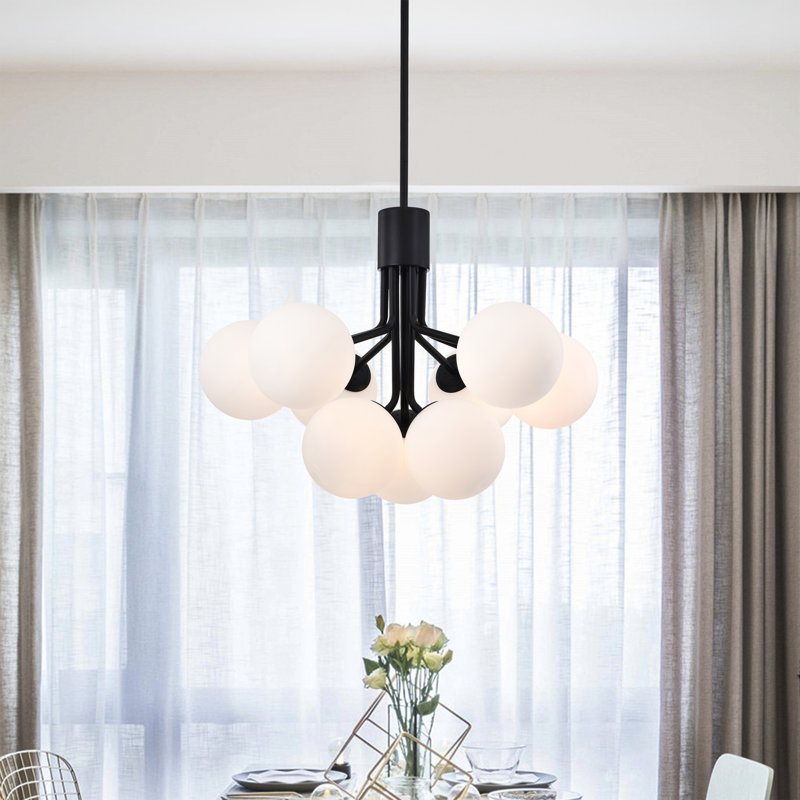 Lustre 9 lumières de style moderne et contemporain Clarisse Clarisse, Noir / or