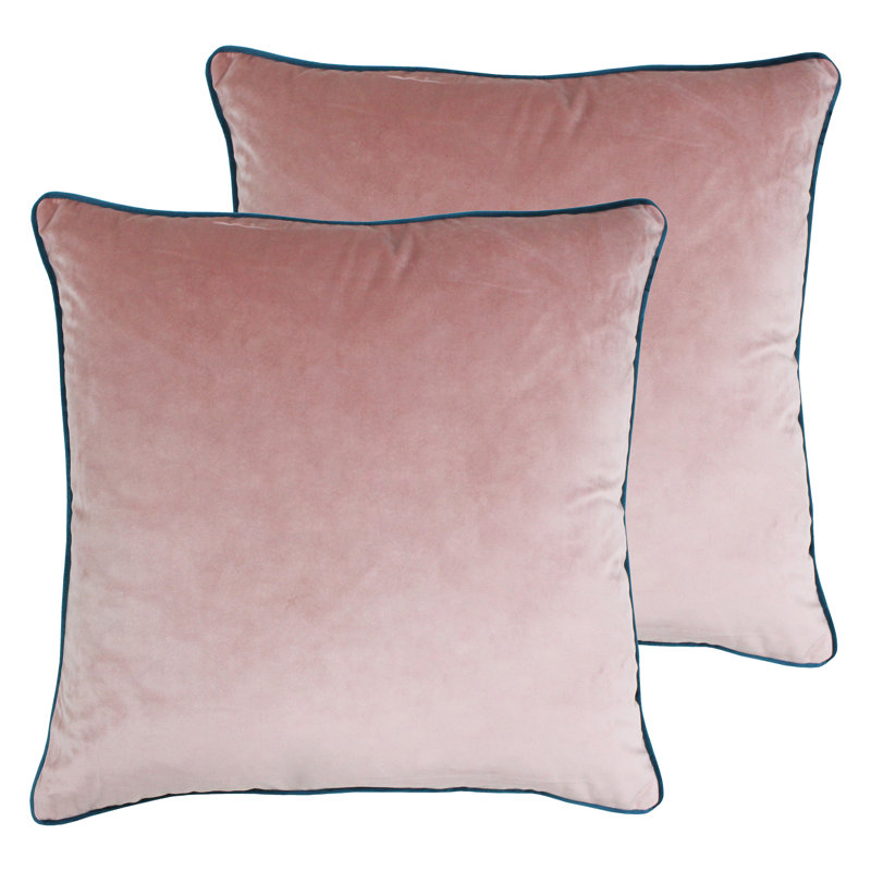 Square Cushion, Blush/Teal, Feather