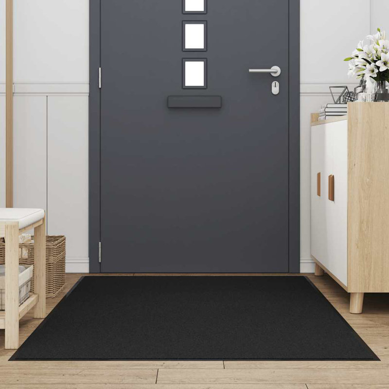 Non-Slip Indoor / Outdoor Door Mat, 115cm W x 200cm L, Black