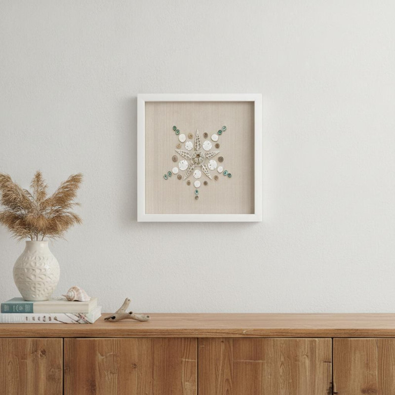 «Caparazon Seashells», art mural encadré blanc
