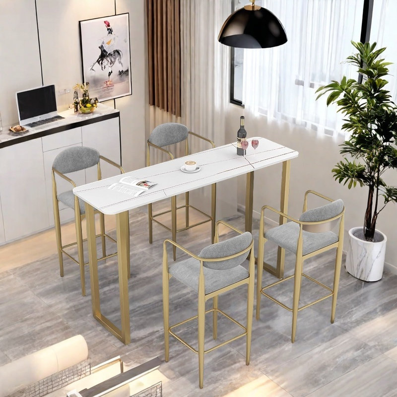Ogechi, Gris/doré, H 41,3 po x L 78,7 po x l 15,7 po, Doré