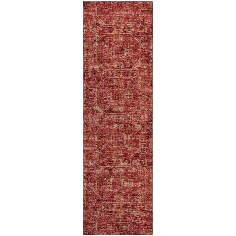 Premium Machine Washable Kelsa AMF41 Spice Rug, Runner 2'3" x 7'6"