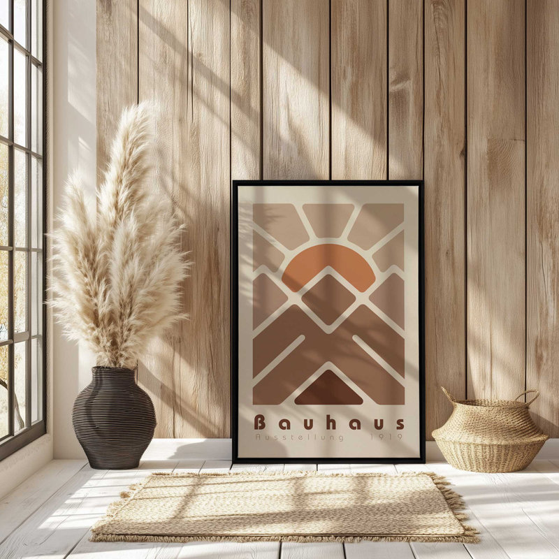 Impression sur toile Bauhaus, Cadre américain en érable flottant, H 12,75 po x l 8,75 po x P 1,75 po