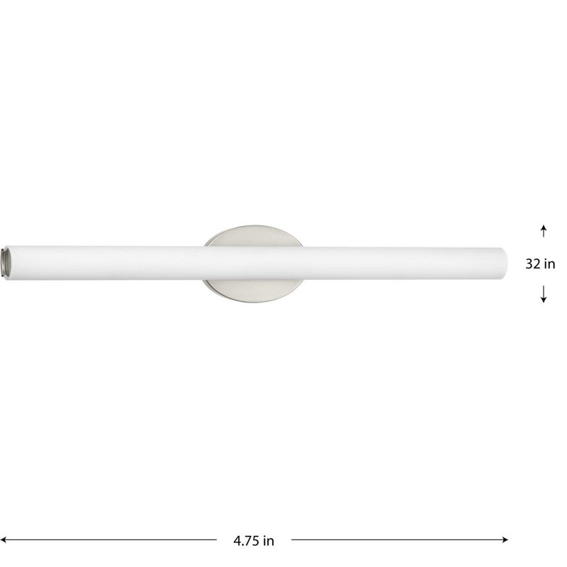 Barre d'éclairage de salle de bain DEL à 1 lumière DEL Delphine, Nickel brossé