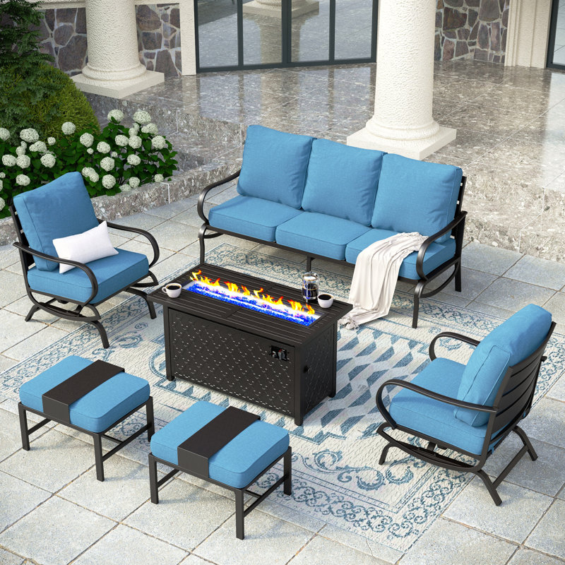 Tapasi Patio Conversation Set, Denim Blue, Yes