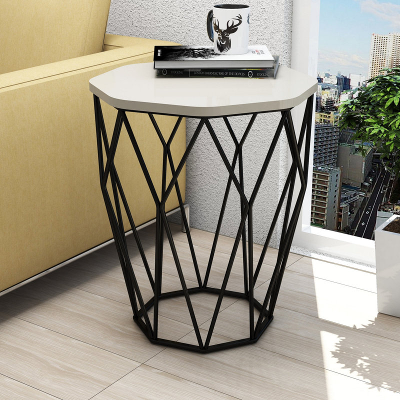 Arval Pedestal End Table, Cream