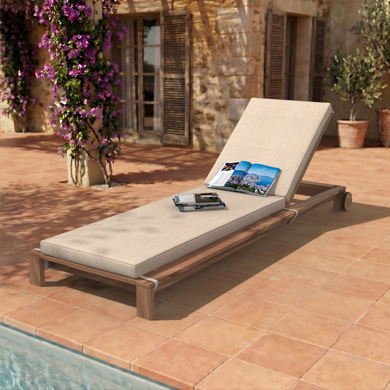 Sunbrella® Outdoor Chaise Cushion, Canvas Flax, 21" W x 78" D