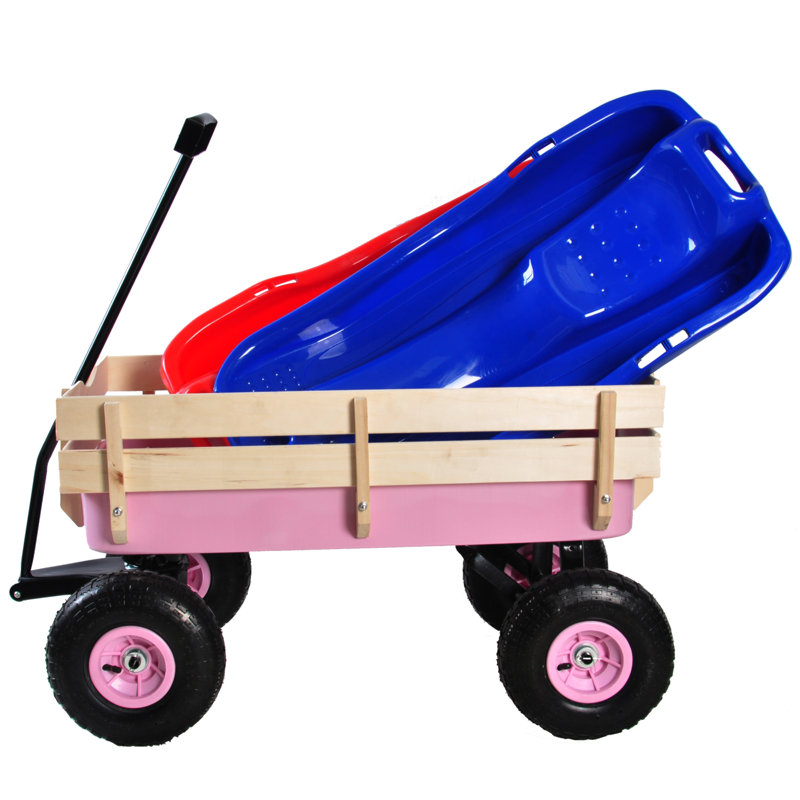 Chariot de jardin pour l'extérieur avec chariot pneumatique, Rose