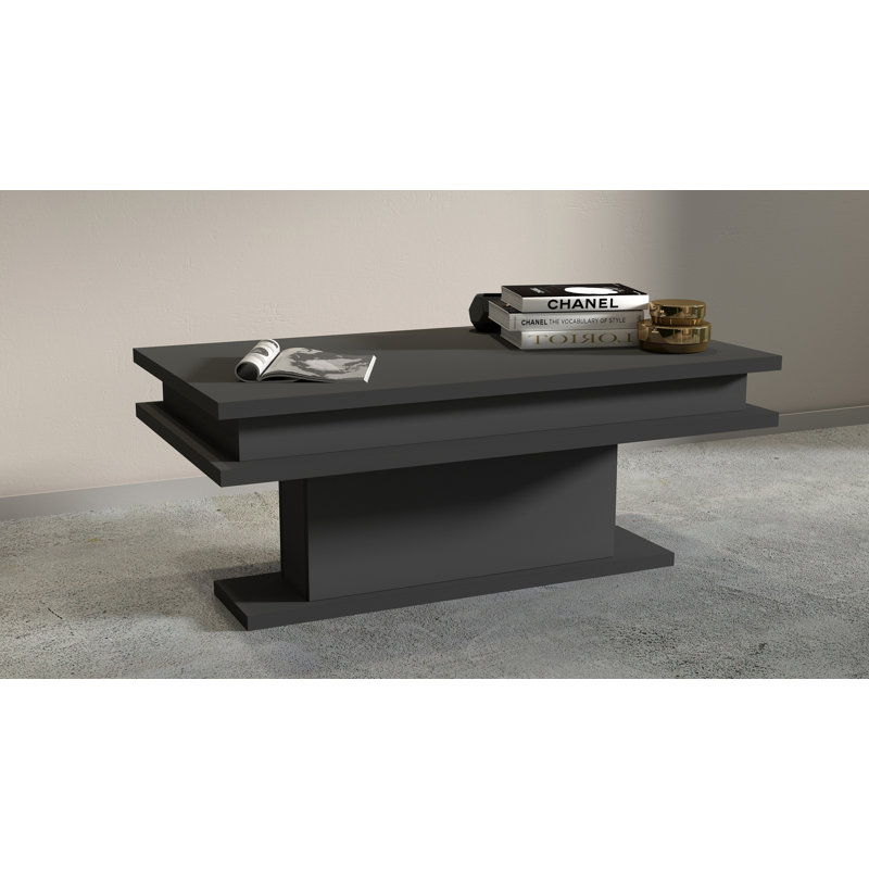 Cazeau Pedestal Coffee Table, Anthracite