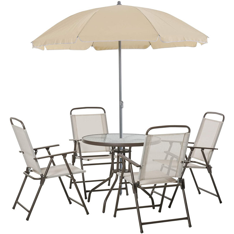 Vigil 4 - Person Patio Dining Set with Round Table, Beige