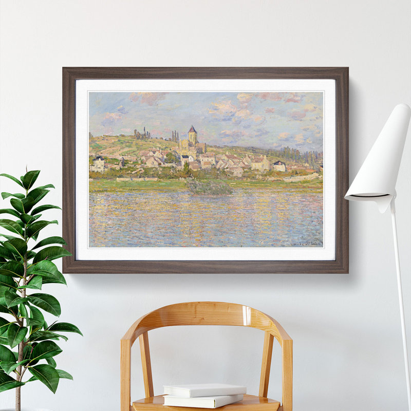 Vetheuil in Summer Vol.1 by Claude Monet - Picture Frame Painting, Walnut Framed, 36cm H x 48cm W x 2cm D