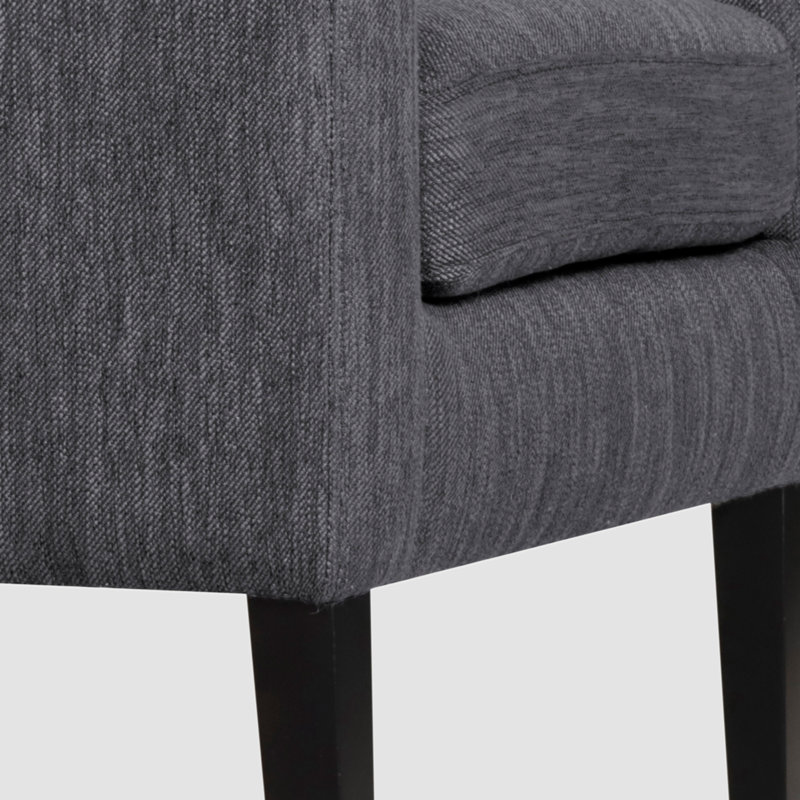 Fauteuil capitonné Bohannon, Gris anthracite