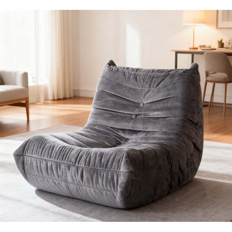 Luxury Accent Chair With Button-Tufted Detail, Microfiber Upholstery, Comfortable And Stylish Living Room Furniture, Gray