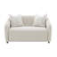 Causeuse en lin beige avec 3 coussins Étienne