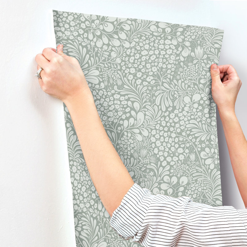 Papier peint botanique Siv Slate, Bleu