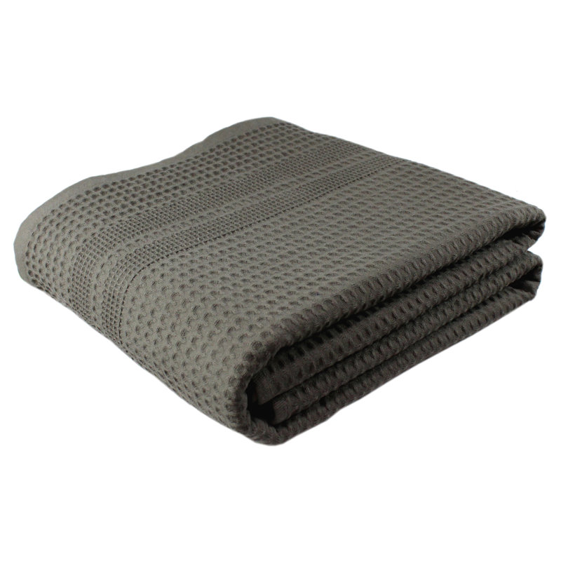 Waffle Bath Sheet – Extra Large, 100% Natural Cotton Super Absorbent & Quick Drying, Classic Style, Stone