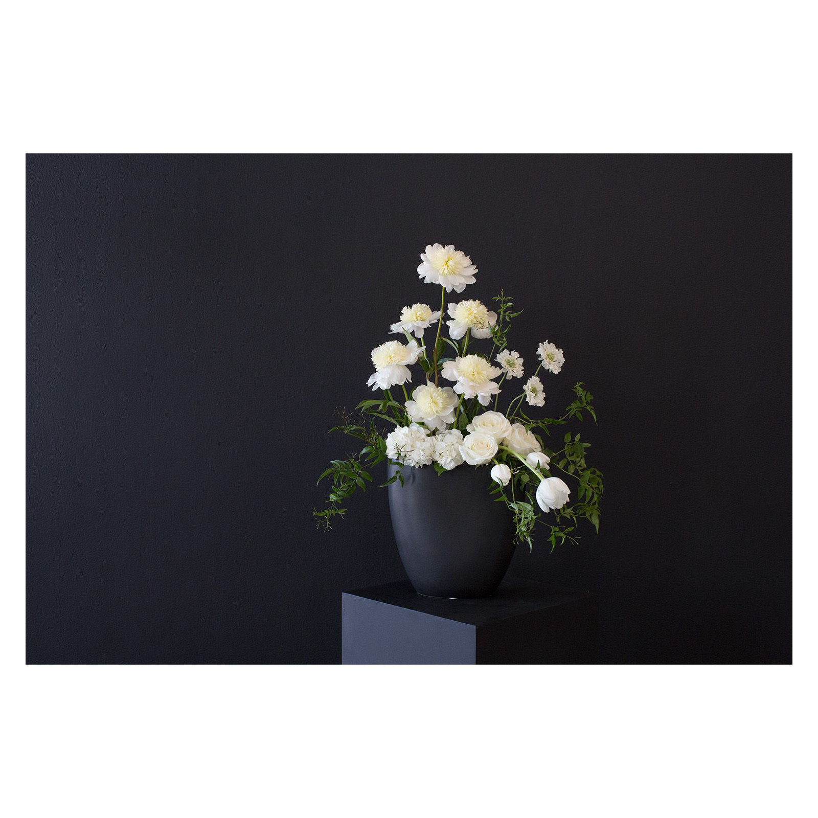 Elma Handmade Ceramic Table Vase, 11.75" H x 11.75" W x 5.5" D, Black