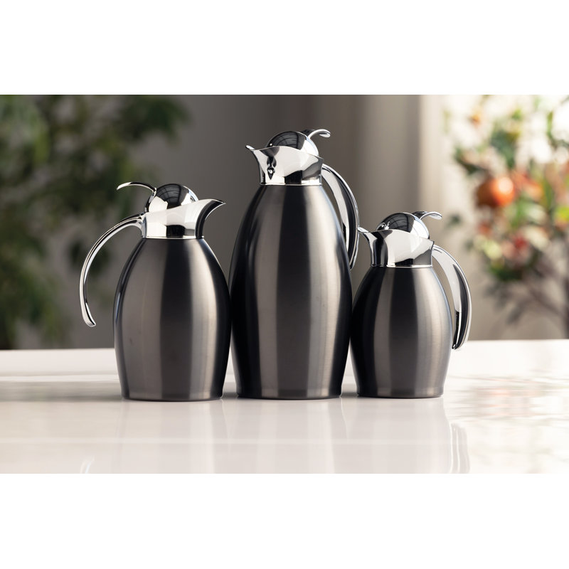 Desserte à bouton-poussoir en acier inoxydable, Noir onyx