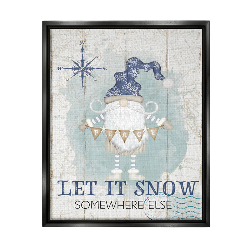 Let It Snow Somewhere Else Gnome, art de la giclée encadrée par Jennifer Pugh, H 21 po x l 17 po x P 1,7 po