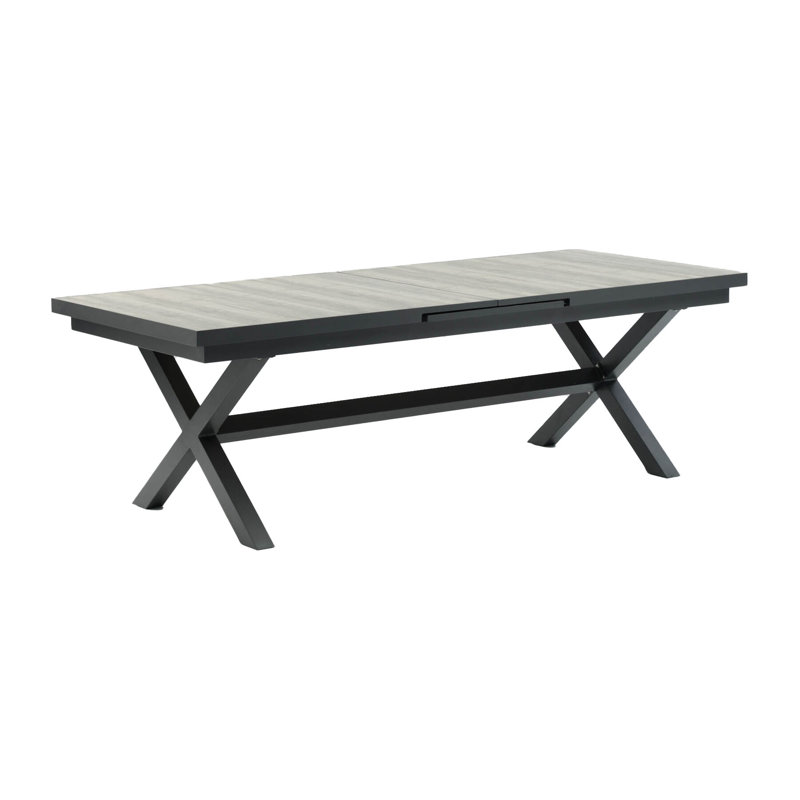 Vienna Rectangular Extendable Outdoor Dining Table , 303.5cm cm W 100cm cm D, Charcoal