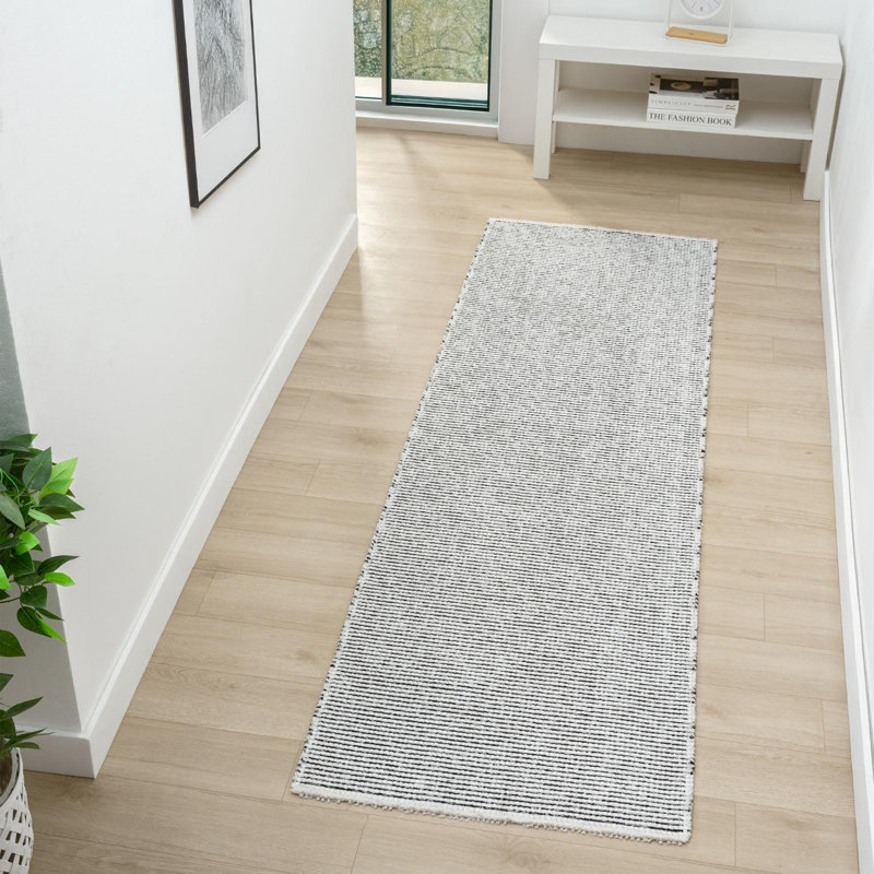 Two Tone Fringed Area Rug, Runner 2' x 7'