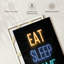Neon Eat Sleep Game Répétition sur toile-234891651