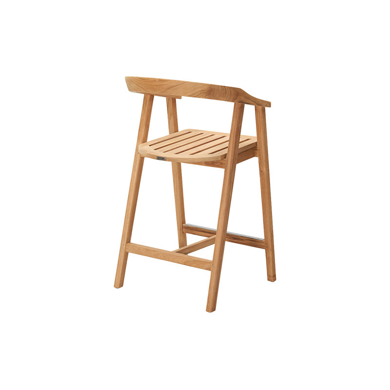 La Costa Teak Outdoor Barrel Back Bar Armchair, 36.5"