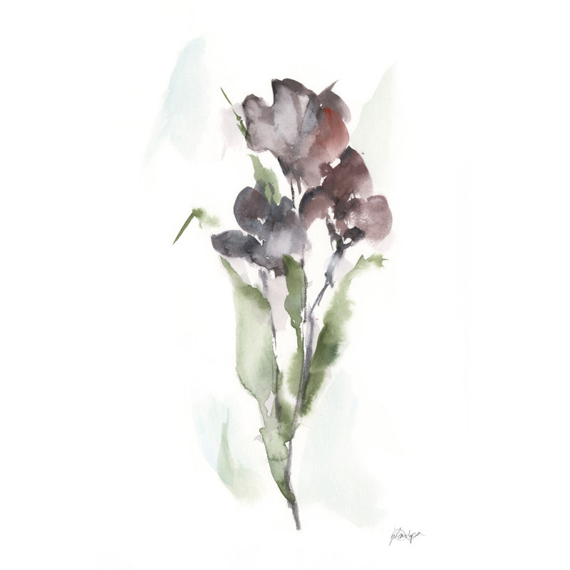 Plum Bouquet II by Ethan Harper - Painting, Black Floater Framed, 46 cm H x 30 cm W