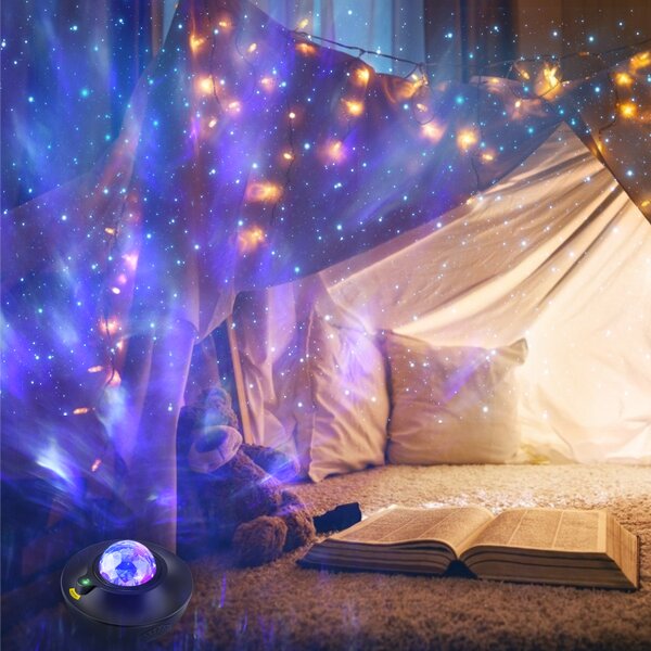 USB Car Atmosphere Blue Star Light Mini LED Projection Lamp Star Night  Laser 