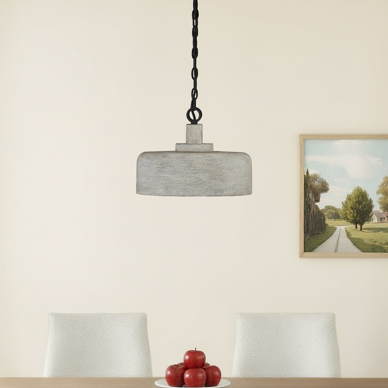 Dellar Dimmable Dome Single Light Pendant, Weathered Gray