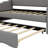 Twin Size Velvet Daybed With Wave-shaped Trundle, Upholstered Pull Out Sofa Bed Couch Frame, No Box Spring And Mattress-1356796167