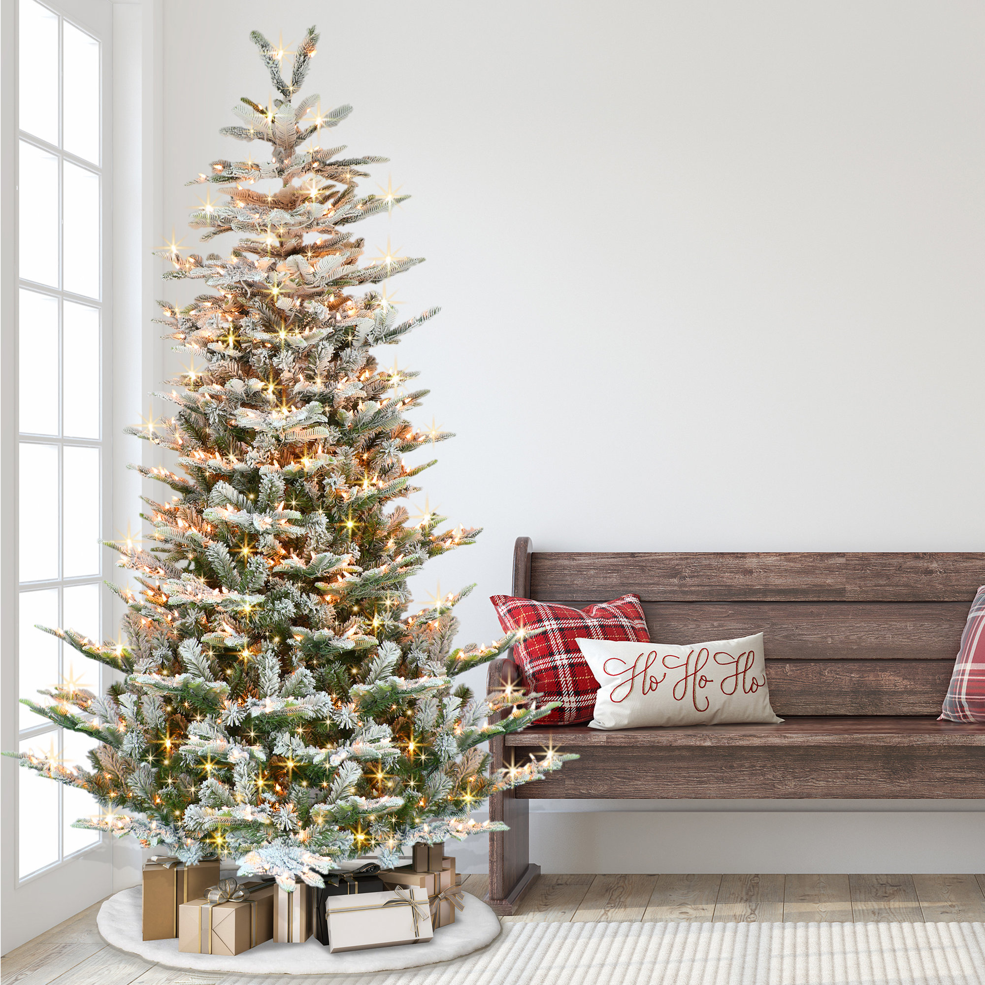 Glendalys Lighted Artificial Fir Christmas Tree