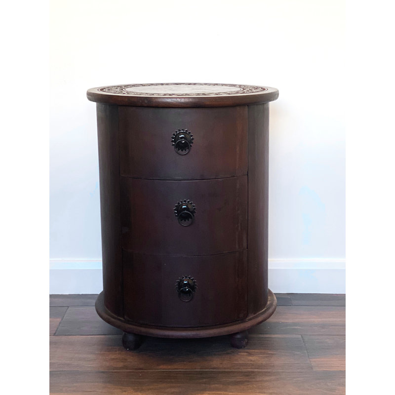 Aurelie 45cm W Particle Board / Chipboard Bedside Table, Brown