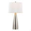 Lampe de table contemporaine en métal 27 "avec abat-jour en lin blanc Maya de Grandview Gallery - ensemble de 2-932876864
