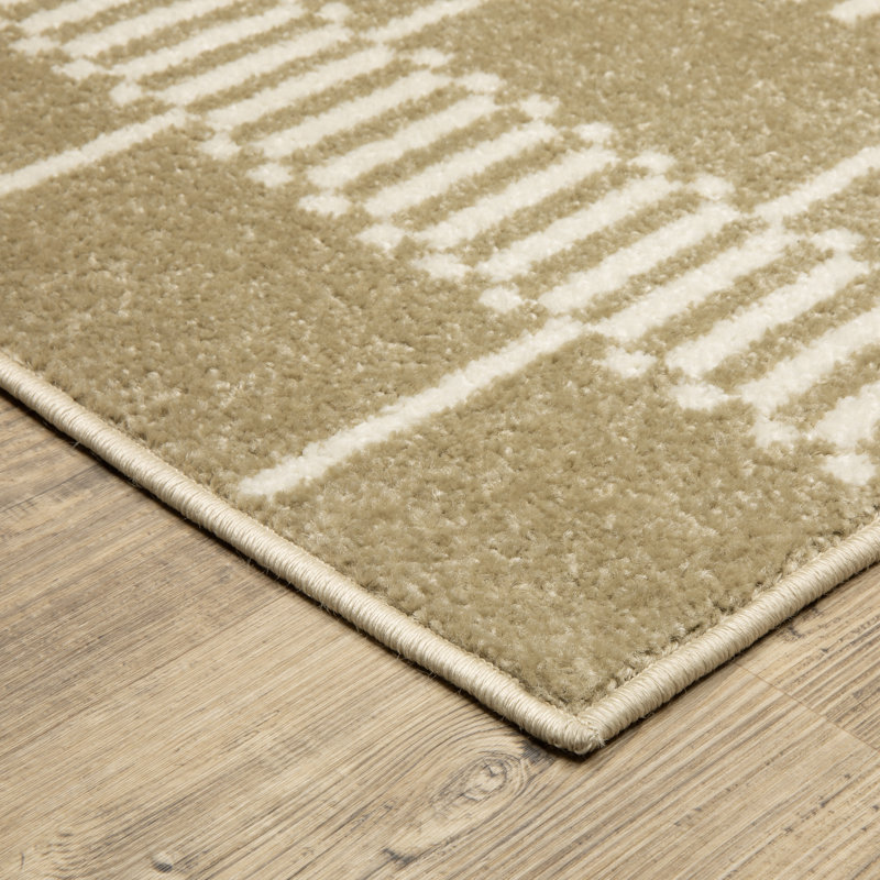 Tapis beige / ivoire Quince, Rectangle 5 pi 3 po x 7 pi