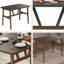 Table de salle à manger pour 4 à 6 personnes, table de cuisine rectangulaire en bois, table de salle à manger moderne avec cadre en métal robuste pour la salle à manger, cuisine, 47,2 pouces-1046747657