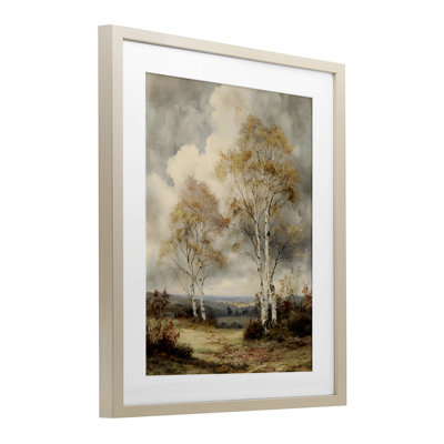 Reproduction sous verre de bouleaux d'automne imminents, conception par LSR Design Studio