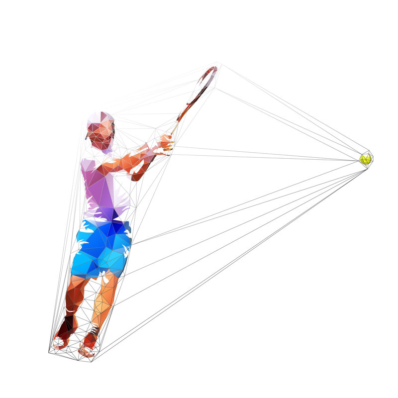 Tennis Player - Wrapped Canvas Print, 30cm H x 30cm W x 3.8cm D