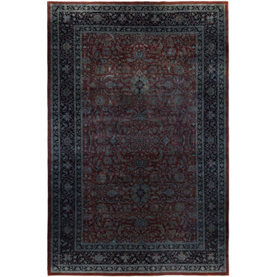 Rachal One-of-a-Kind Hand-Knotted Area Rug - Gray, 12' 0" x 18' 0"