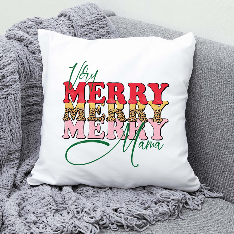Christmas7_1 Polyester/Polyester Blend Reversible Throw Pillow, 14" x 14"