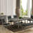 Farmhouse Gray Tufted Upholstered Dining Chairs, Set of 2